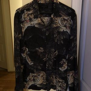 Allsaints Tiger Hawaiian long-sleeve size Medium